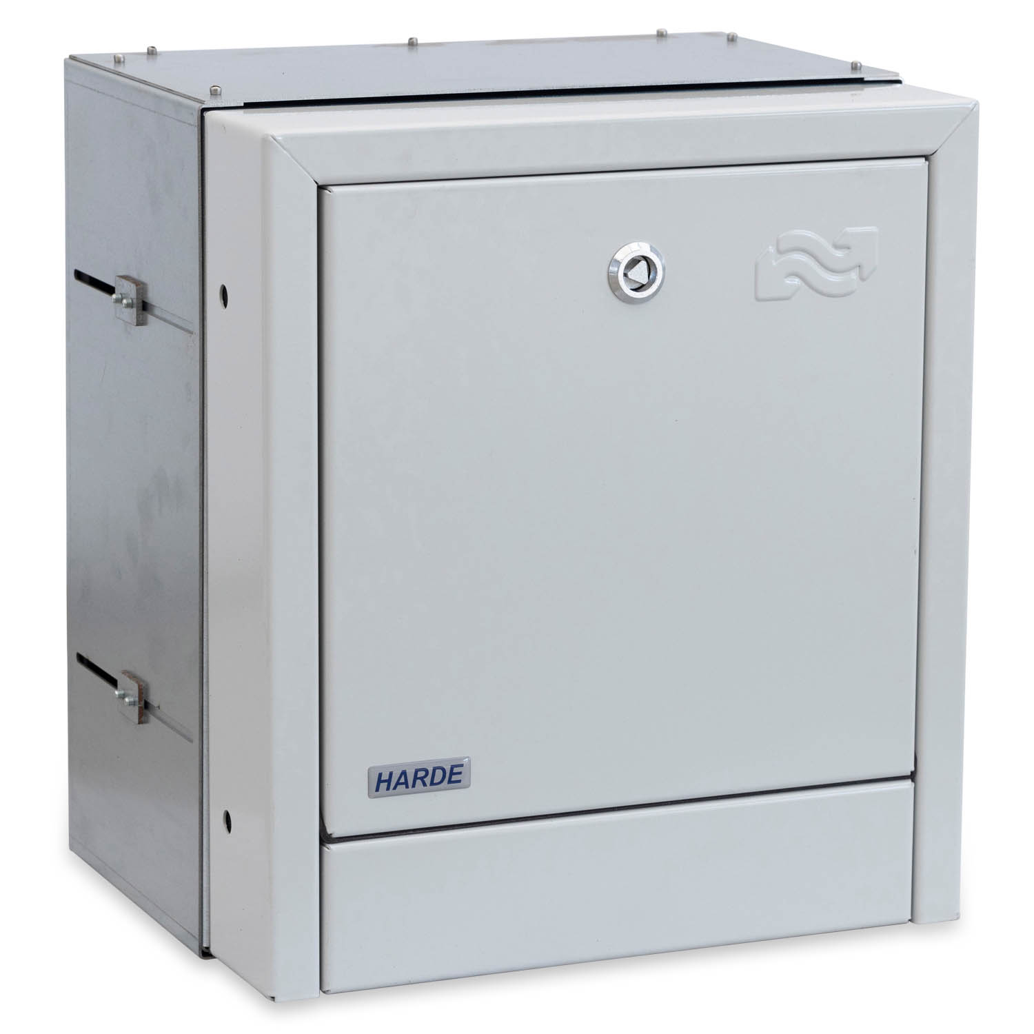 Indmuringsskab H390B350D200-350mm - RAL7035 - til afspærring - Danfoss dn. 20 en.m.m.