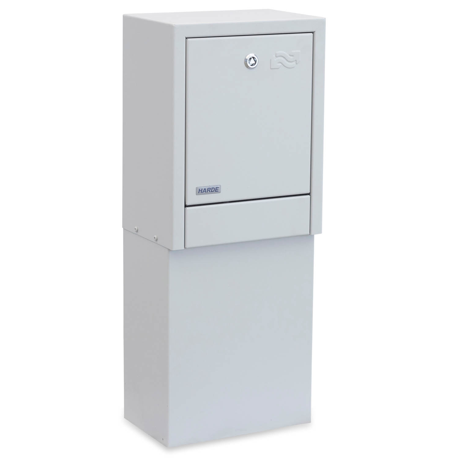Skab væghængt H400/775 B310 D210 mm. med skørt - RAL7035 -Danfoss dn20 tw rørs ventiler mont. på bagplade.